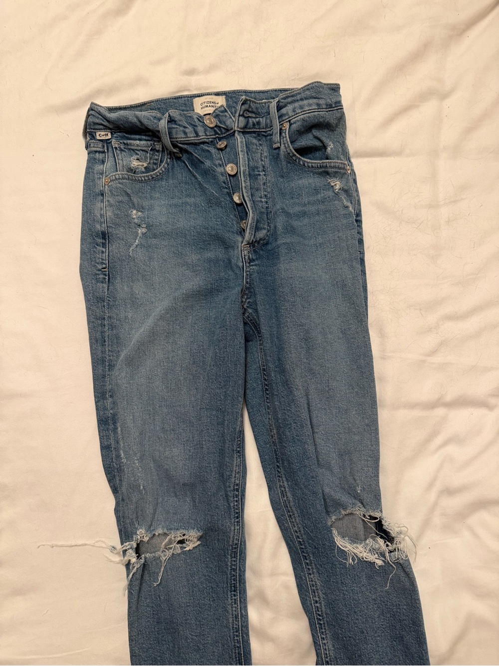 Citizens Of Humanity High-Rise Distressed Light Blue Jeans